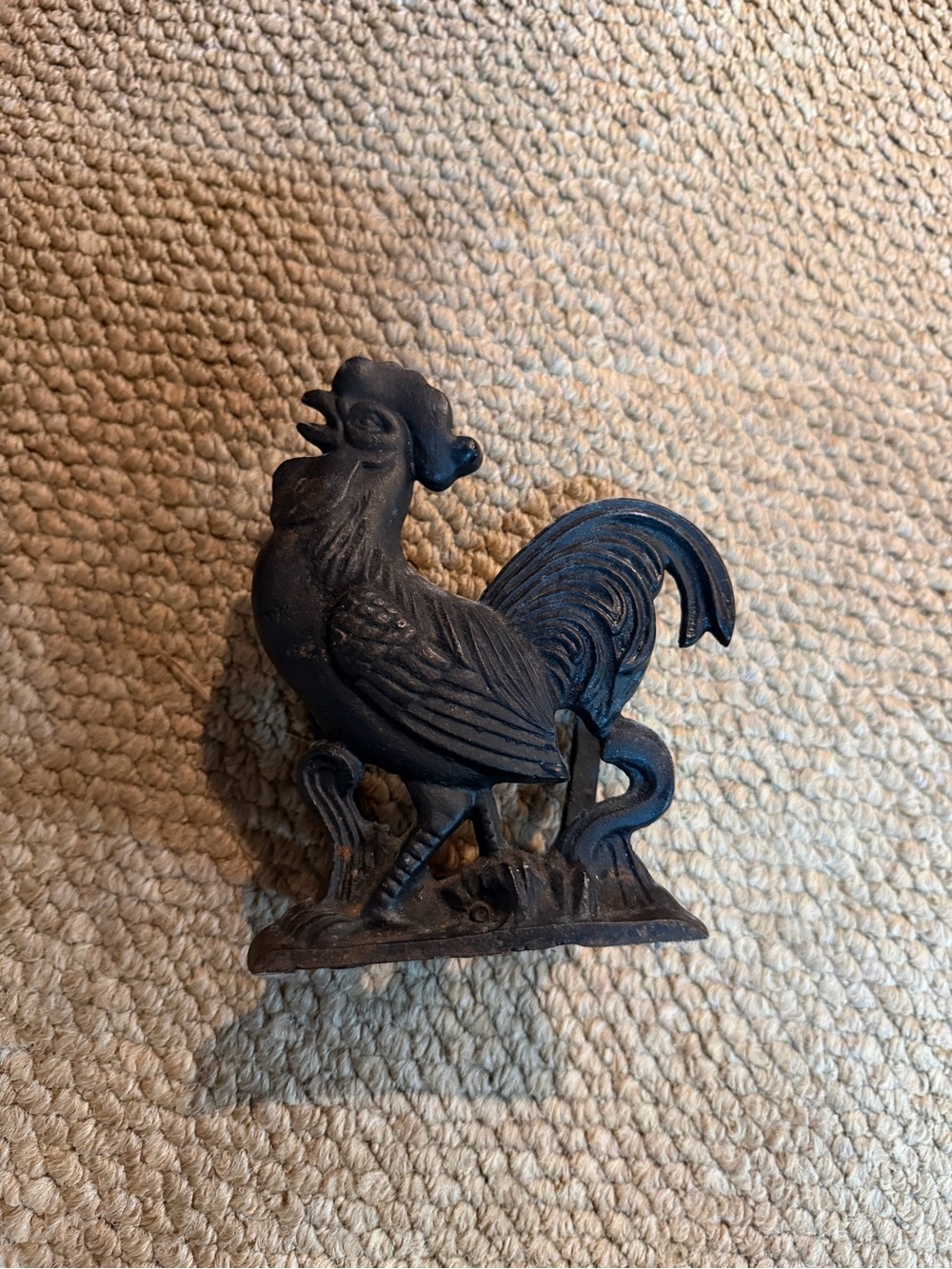 Black Rooster Cast Iron Napkin or Mail Holder